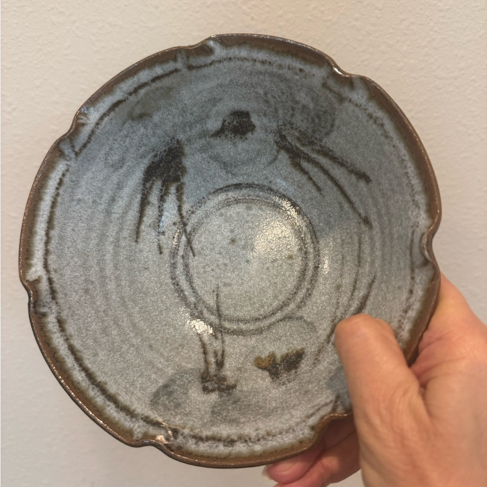 Joan Glasgow Elegant Studio Art Stoneware Bowl 7” - Picture 7 of 11